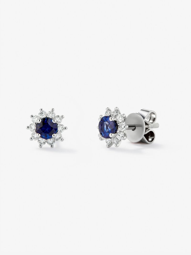 18kt white gold earrings with sapphires image number 0