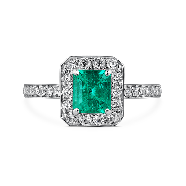 Big Three ring 1,06 carats emerald, SO19052-E/A041_V