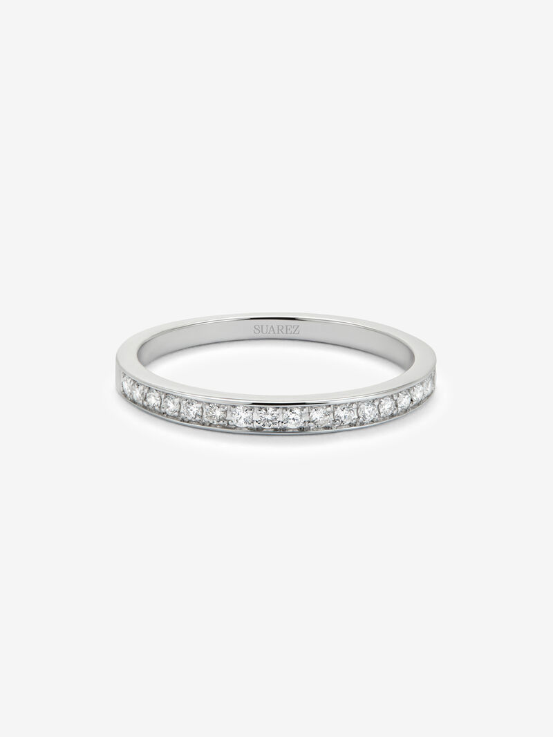 Half ring in 18K white gold with 18 brilliant-cut diamonds with a total of 0.18 cts image number 2