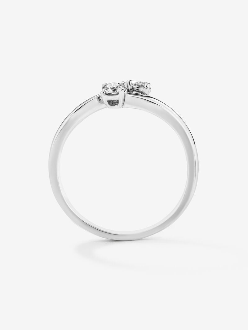 You and me ring in 18K white gold with 2 brilliant-cut diamonds with a total of 0.19 cts image number 2