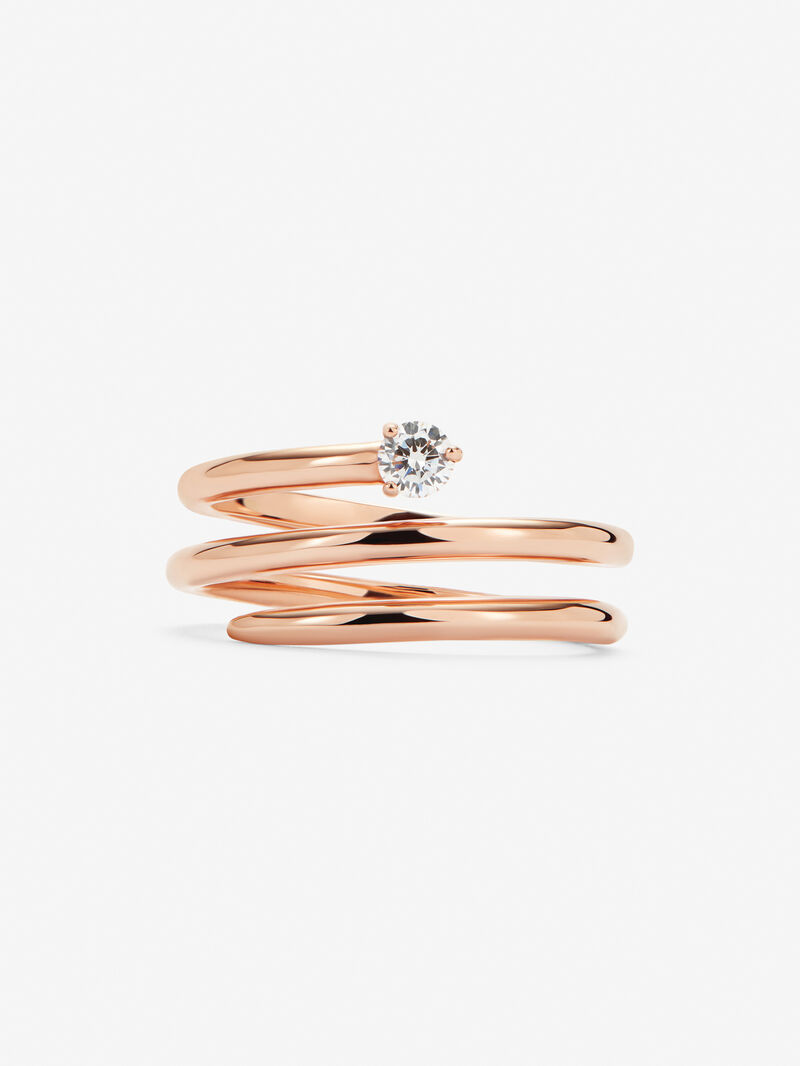 18K rose gold multi-arm ring with 0.13 ct brilliant-cut diamond image number 3