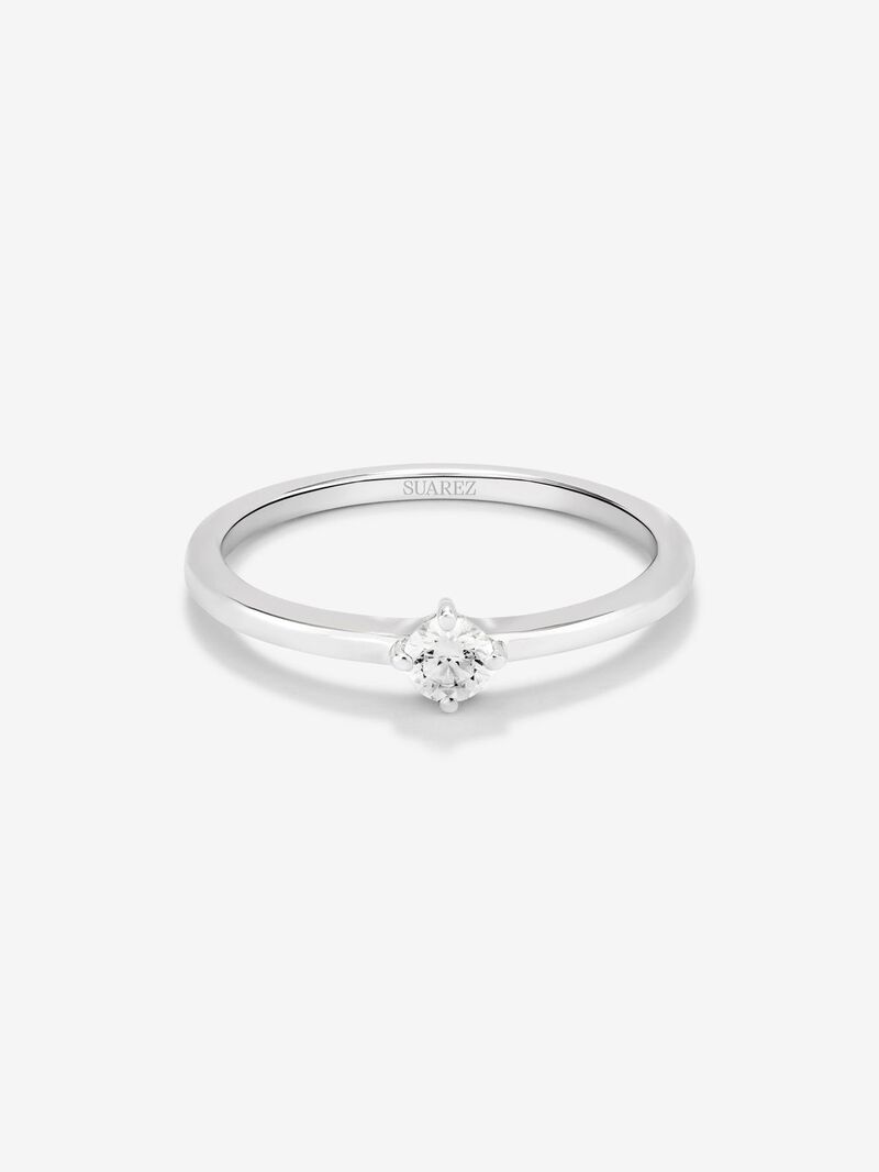 18K white gold ring with 0.15 ct brilliant cut diamond image number 1