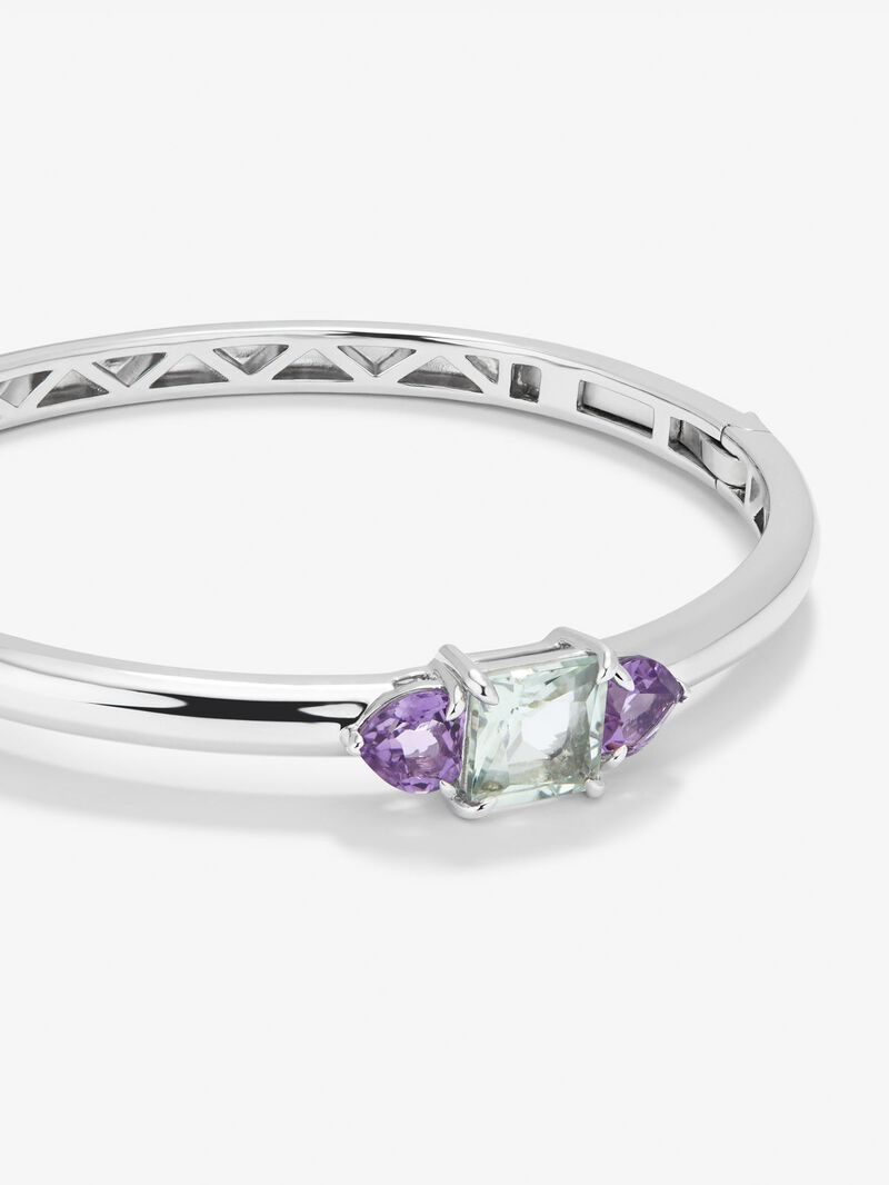 Utopian silver bracelet with amethyst. image number 2