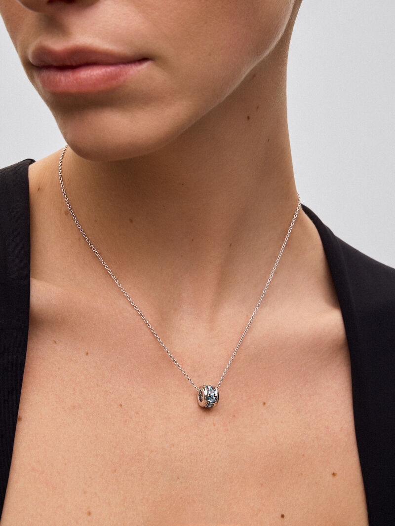 925 silver pendant with brilliant-cut Swiss blue topaz pave image number 3