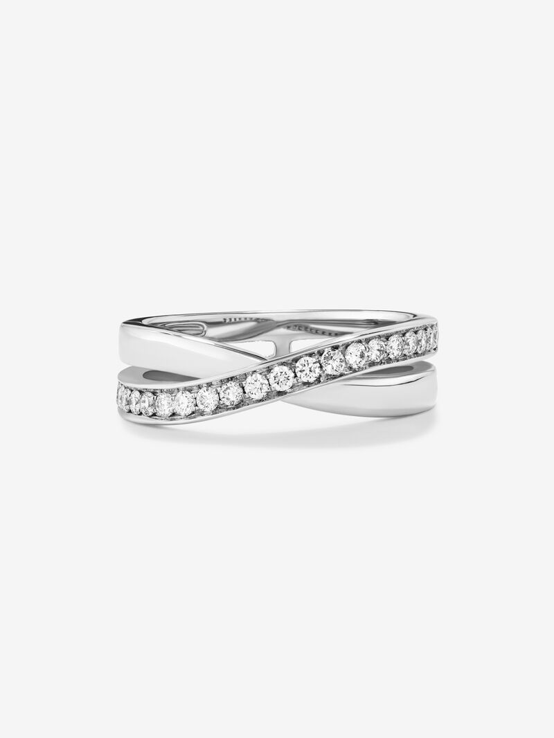 18K White Gold Double Diamond Ring image number 2