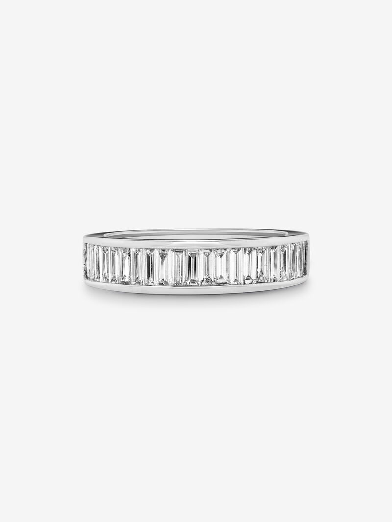 Half ring in 18K white gold with baguette-cut diamonds with a total of 1.83 cts image number 2