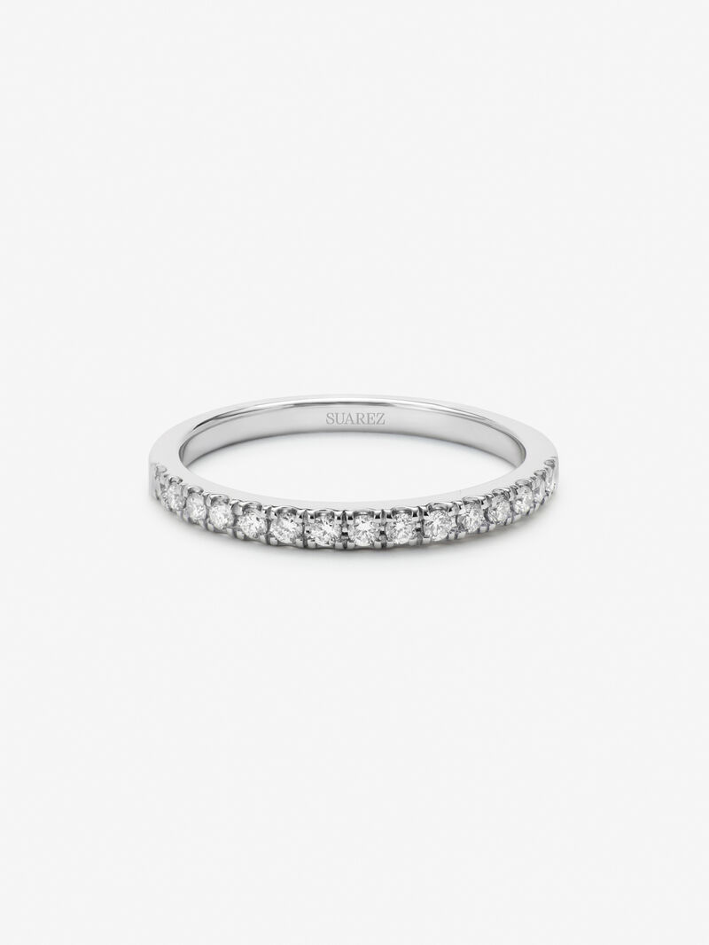 Half ring in 18K white gold with 15 brilliant-cut diamonds with a total of 0.25 cts image number 2