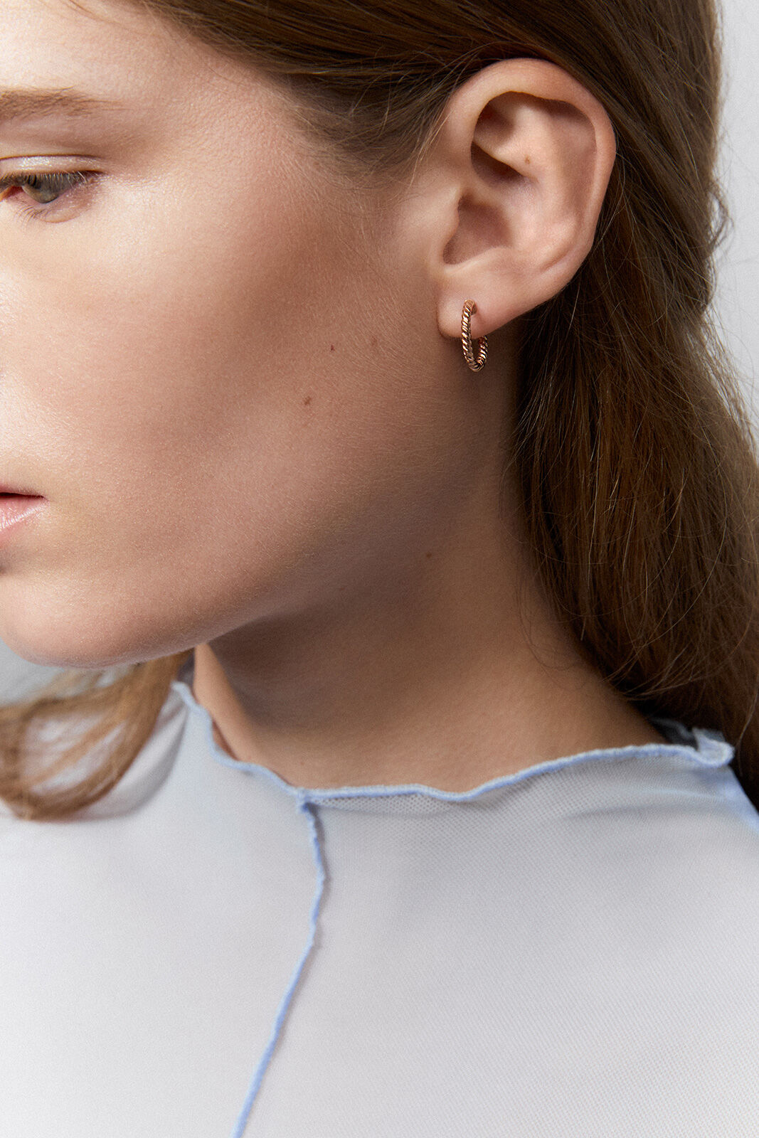 Rose gold twisted hoop clearance earrings
