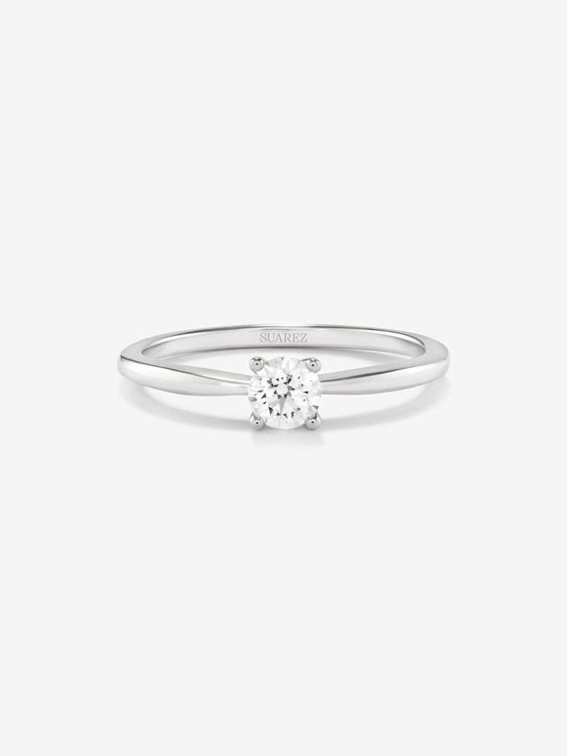18K white gold solitaire ring with 0.3 ct brilliant cut diamond image number 1