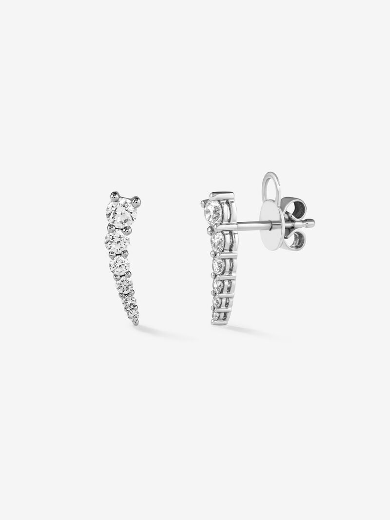 18K White Gold Climber Earrings with Diamonds image number 0