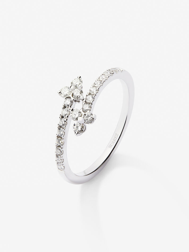 You and me ring in 18K white gold with 22 brilliant-cut diamonds with a total of 0.17 cts image number 0