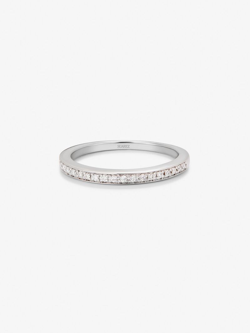 Half ring in 18K white gold with 19 brilliant-cut diamonds with a total of 0.1 cts image number 3