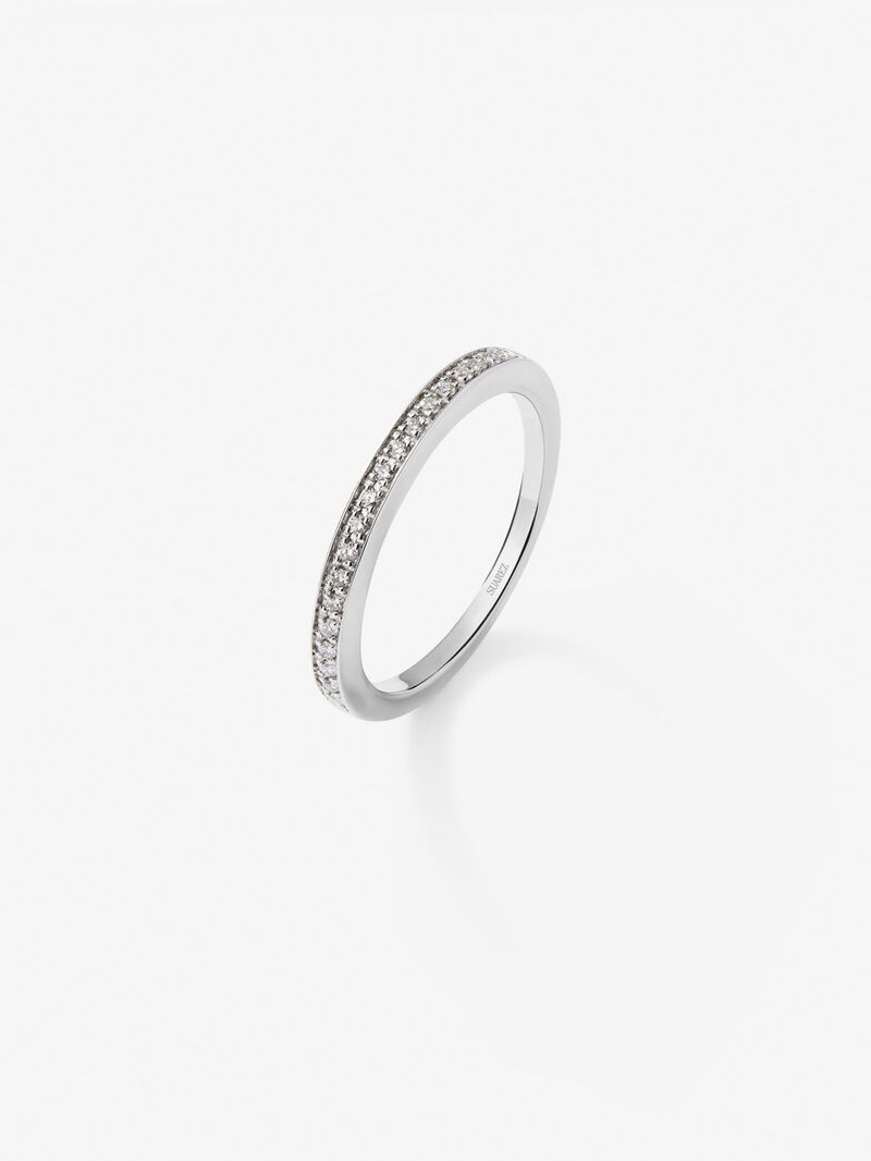 Half ring in 18K white gold with 19 brilliant-cut diamonds with a total of 0.1 cts image number 1