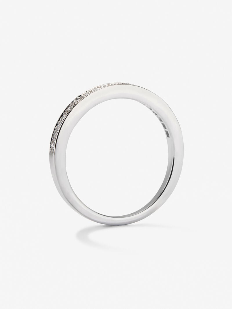 Half ring in 18K white gold with 19 brilliant-cut diamonds with a total of 0.1 cts image number 6