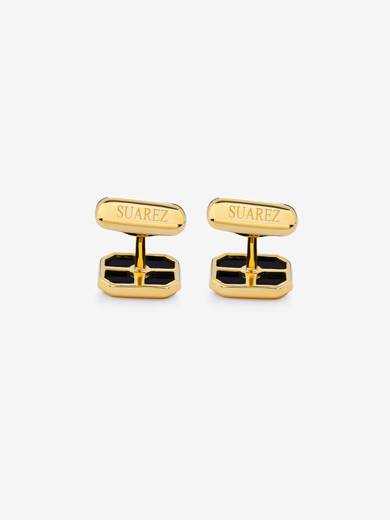 18k yellow gold cufflinks with 3.25 cts and 0.12 cts white diamonds image number 2
