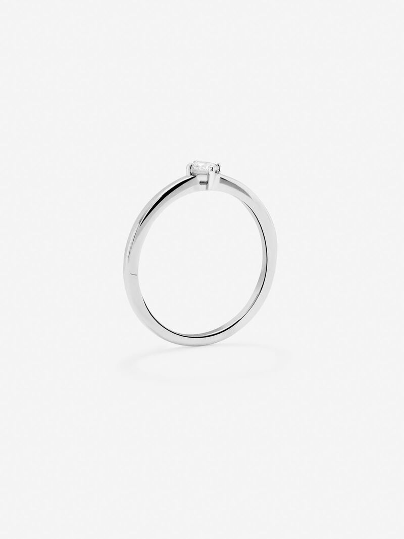 18K white gold ring with 0.15 ct brilliant cut diamond image number 3