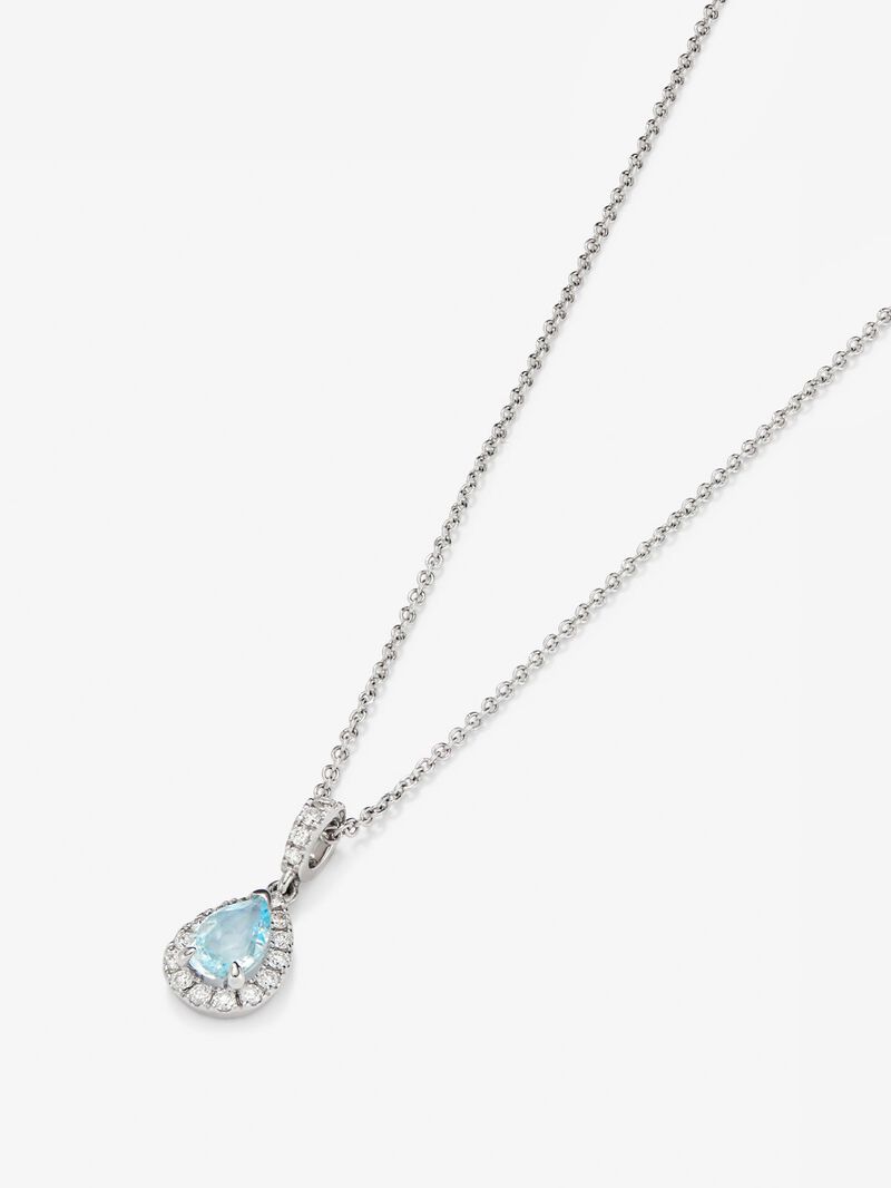 18K white gold pendant chain with topaz image number 2