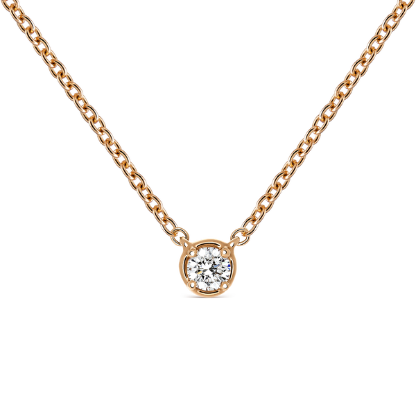 Colgante de oro rosa con diamante E-VVS1 de 0,25 quilates, PT14013-IGOR25/EVVS1_V