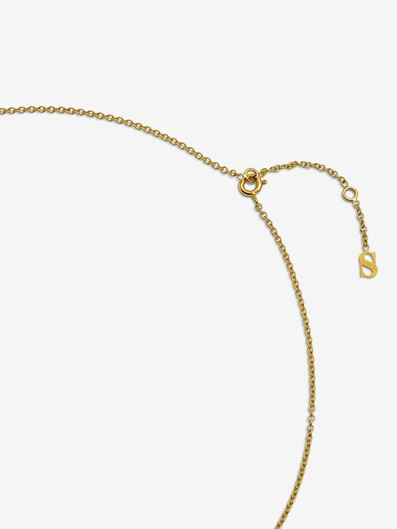 18K White and Yellow Gold Fluted Pendant with Pavé Diamonds image number 4