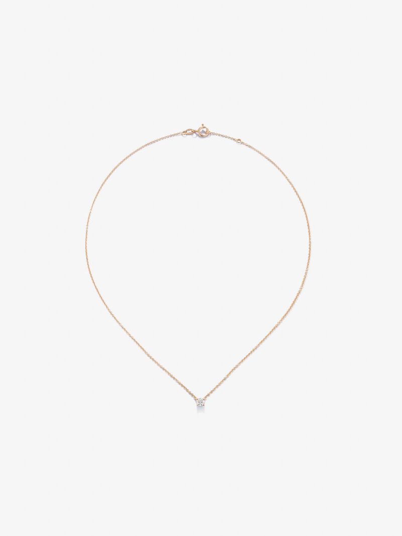 18K rose gold pendant with 0.2 ct brilliant cut diamond image number 0