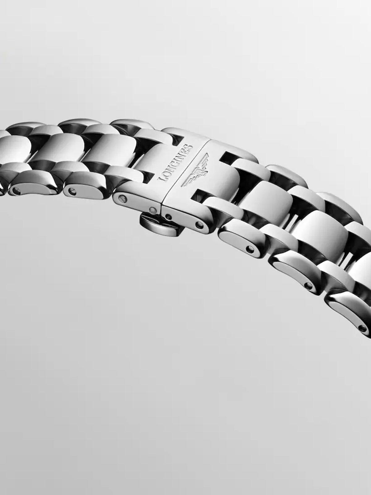 Longines Primaluna stainless steel watch with sapphire crystal diamond indexes and automatic movement Suarez