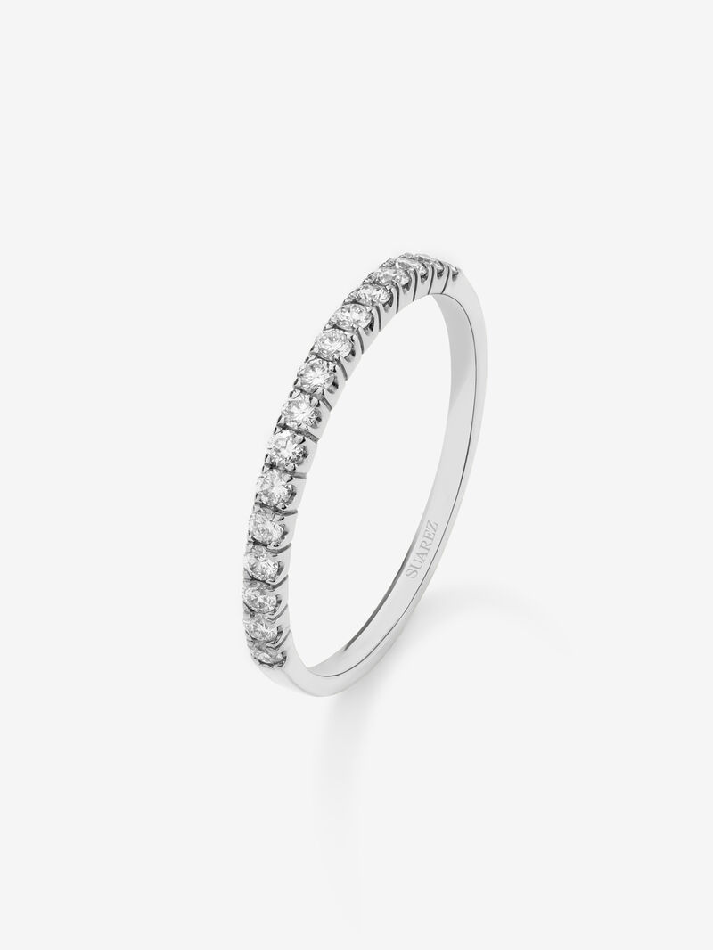 Half ring in 18K white gold with 13 brilliant-cut diamonds with a total of 0.39 cts image number 0