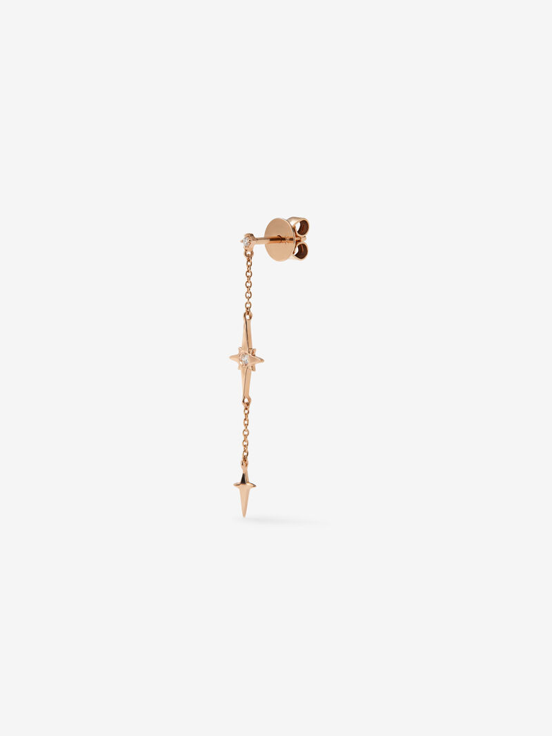 Individual 18K rose gold earring with 2 brilliant-cut diamonds with a total of 0.03 cts image number 0