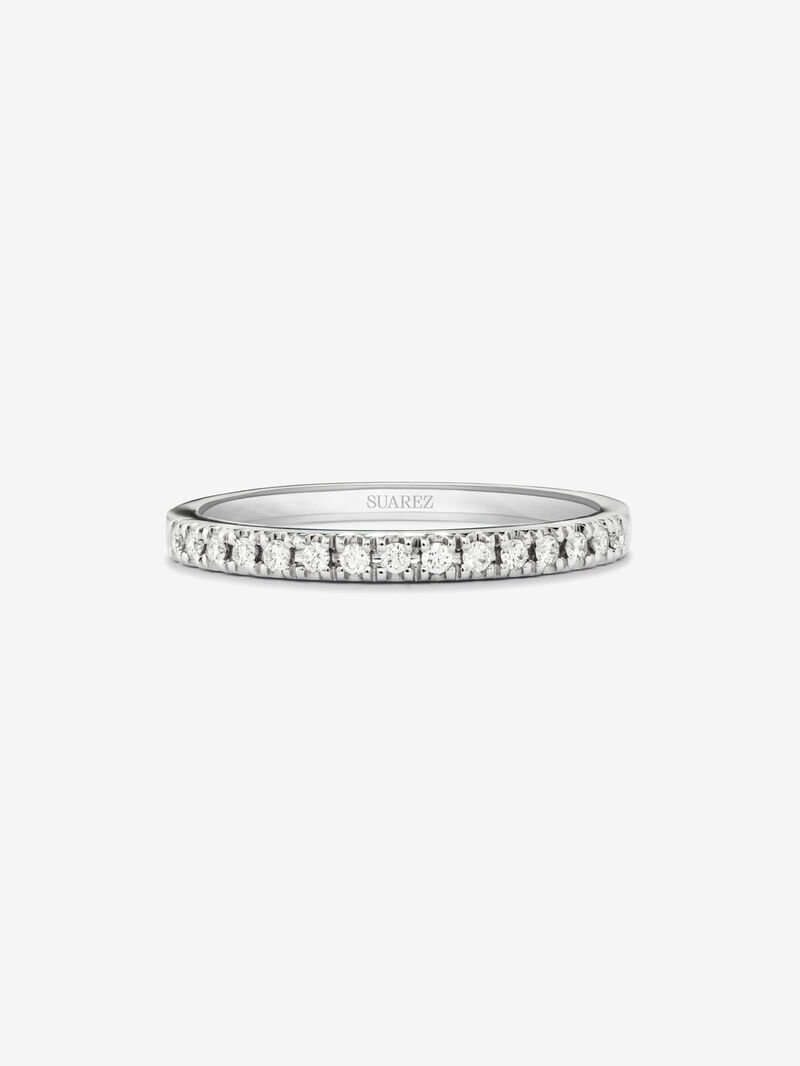 Half ring in 18K white gold with 15 brilliant-cut diamonds with a total of 0.15 cts image number 1