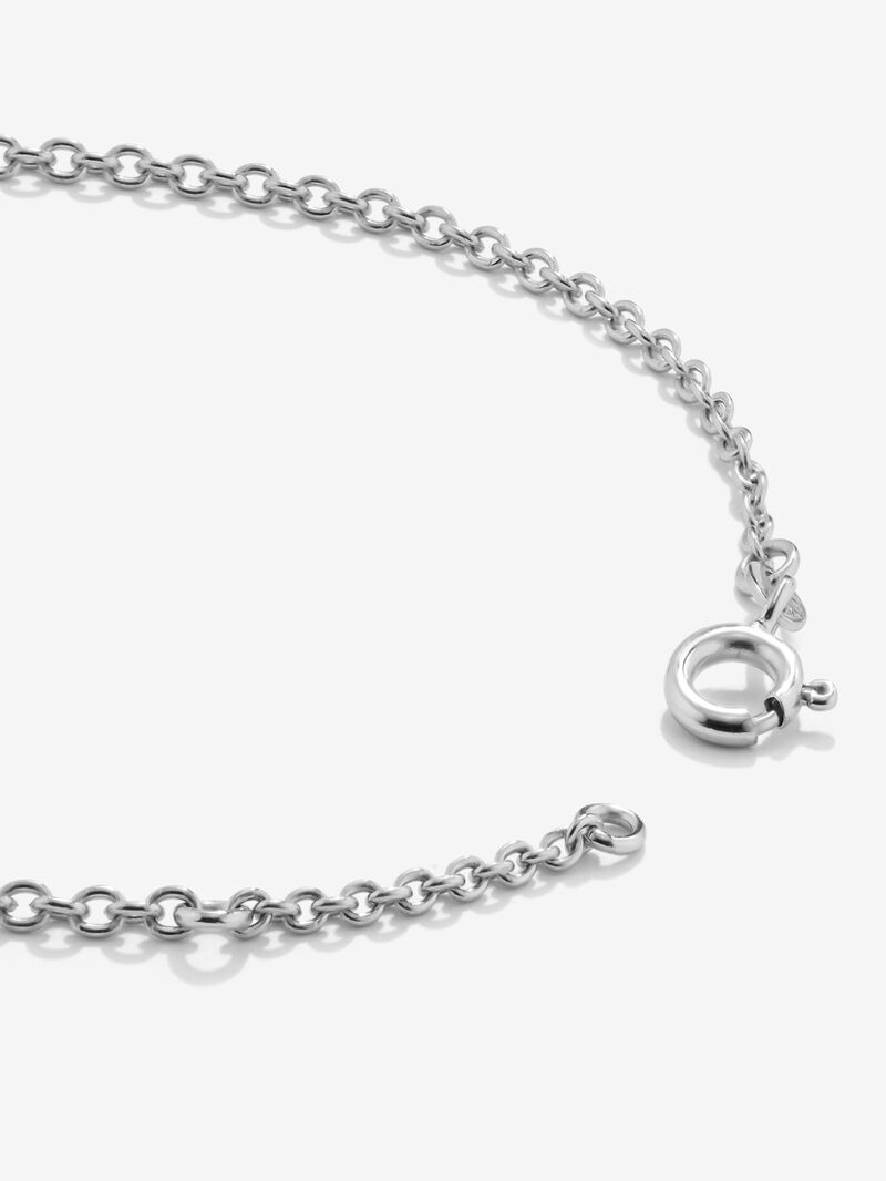 18K white gold chain bracelet with solitary diamond and diamond halo. image number 6