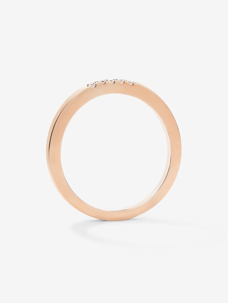 18K rose gold ring with 5 brilliant-cut diamonds with a total of 0.05 cts image number 2