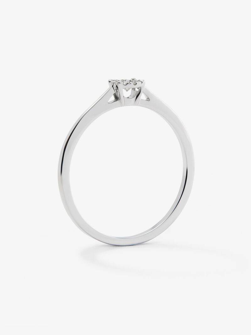 18K white gold ring with 11 brilliant-cut diamonds with a total of 0.06 cts image number 4