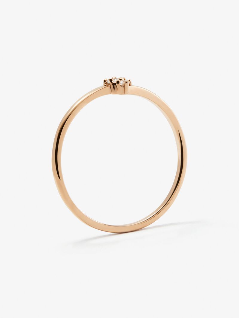 18K rose gold ring with diamonds image number 2