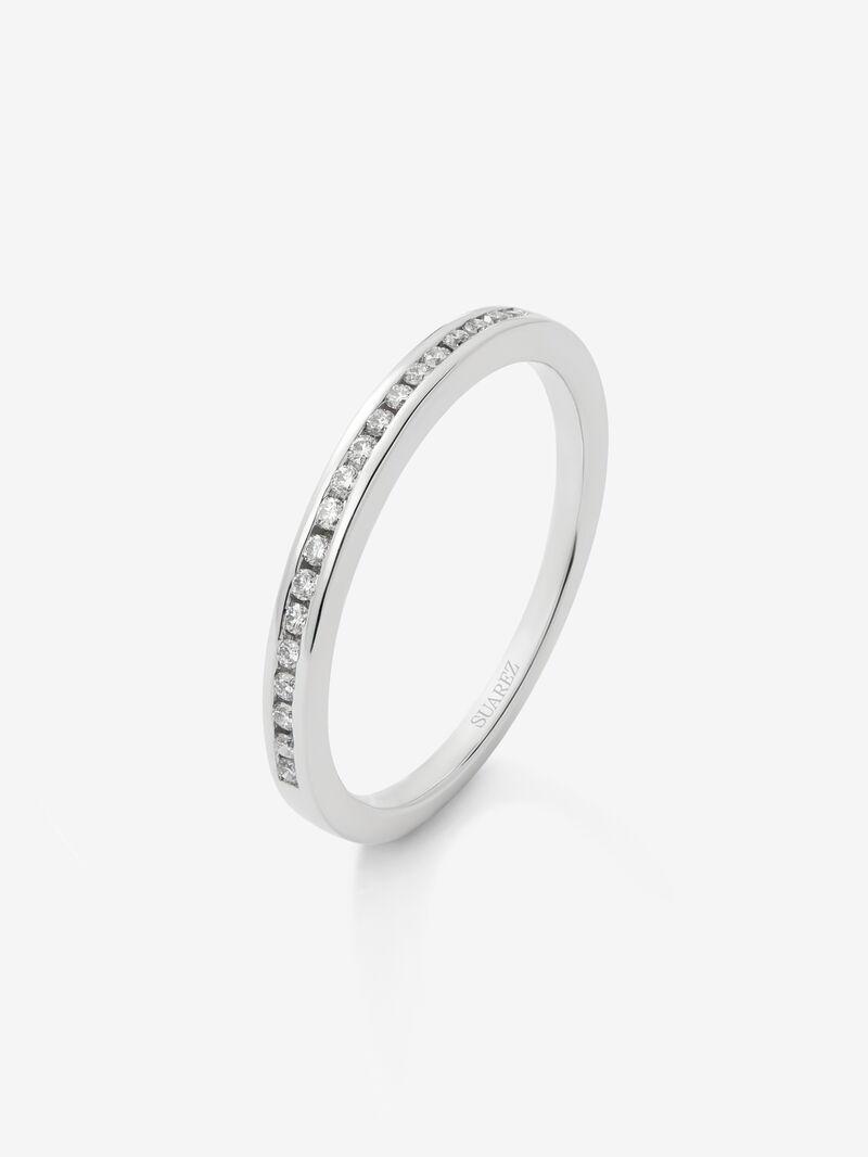 Half ring in 18K white gold with 19 brilliant-cut diamonds with a total of 0.1 cts image number 0