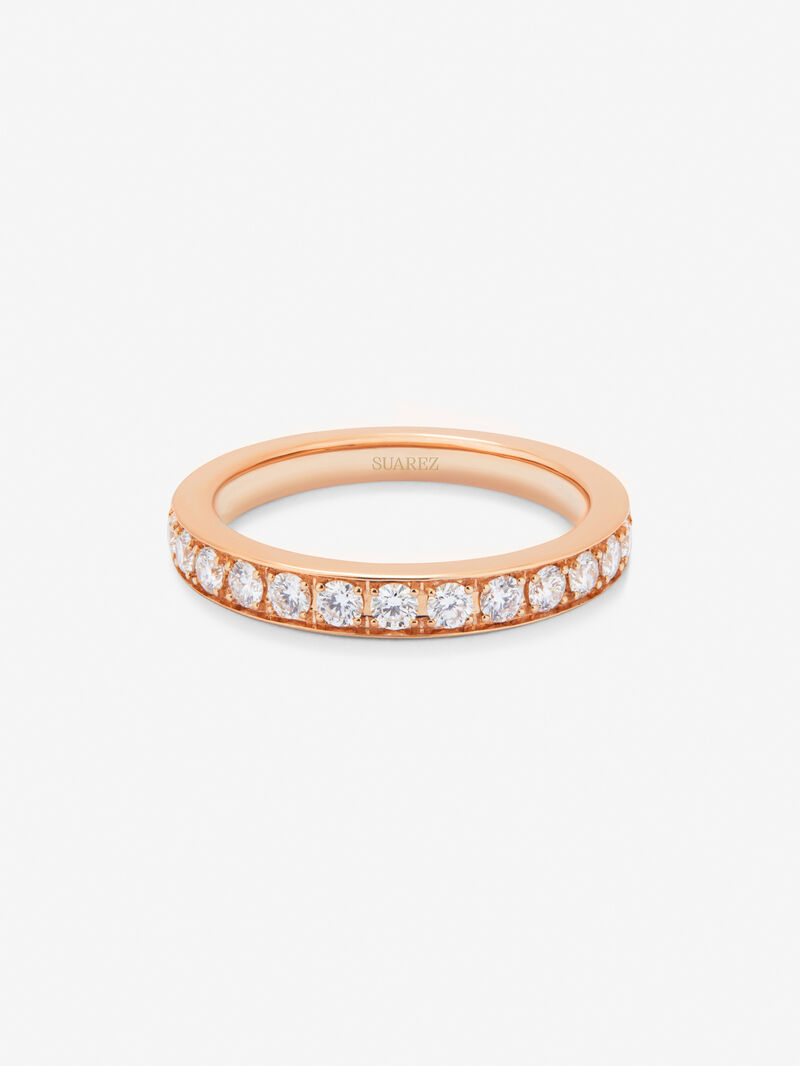 Half ring in 18K rose gold with 13 brilliant-cut diamonds with a total of 0.36 cts image number 2