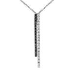 Colgante doble hilera diamantes de oro blanco de 18kt con diamantes negros y blancos, PT19130-OBDBDN_V