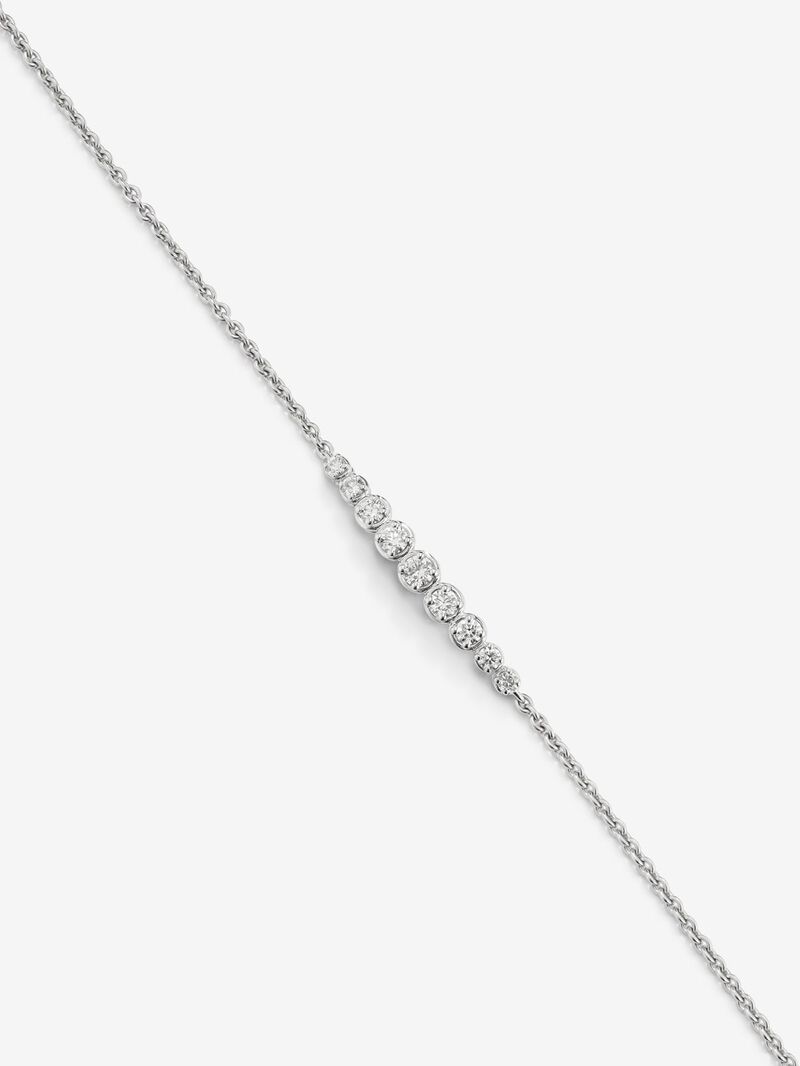 18K white gold bracelet with 9 brilliant-cut diamonds with a total of 0.29 cts image number 1