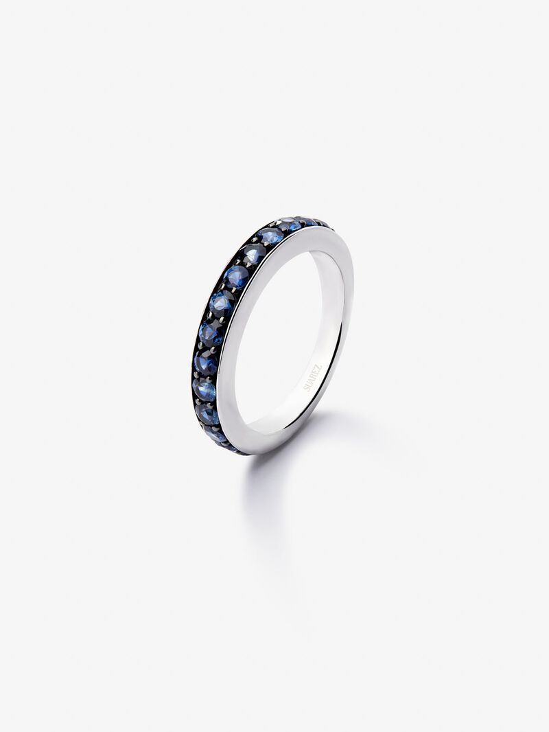 Half 925 silver alliance with 15 brilliant-cut blue sapphires with a total of 1.26 cts image number 0
