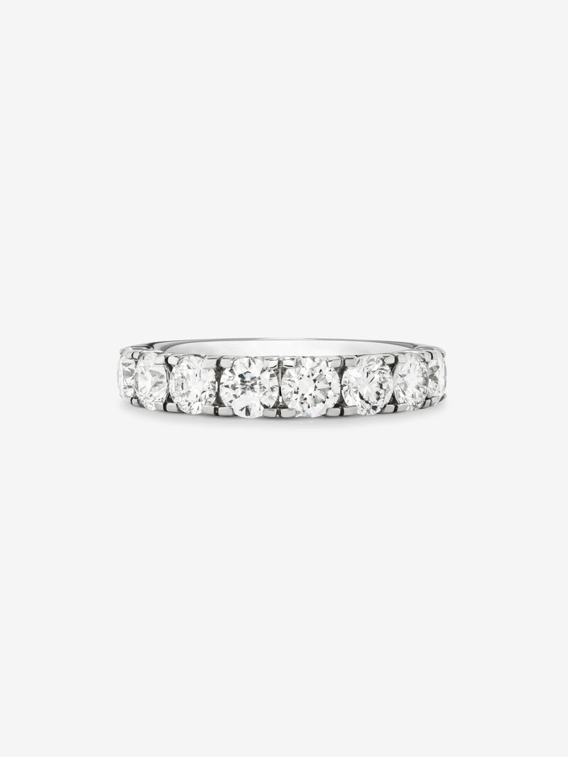 Half ring in 18K white gold with 8 brilliant-cut diamonds with a total of 1.6 cts image number 1