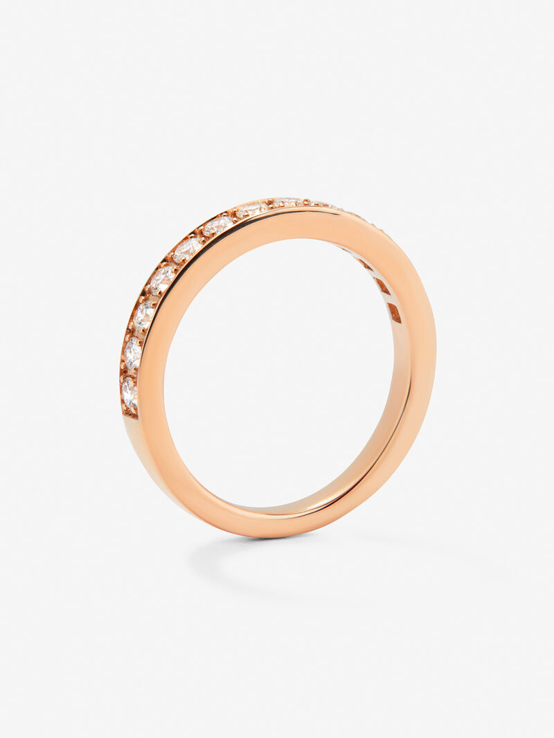 Half ring in 18K rose gold with 13 brilliant-cut diamonds with a total of 0.36 cts image number 4