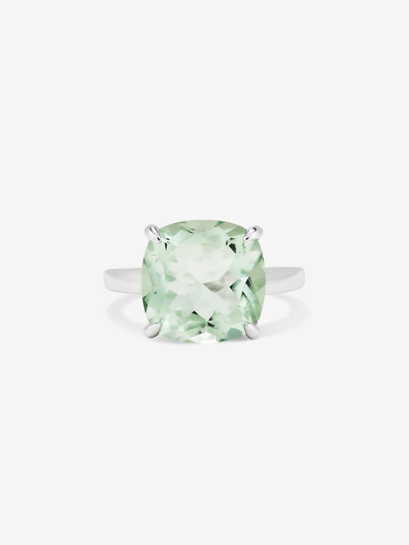 928 Silver Ring with Green Amethyst image number 2
