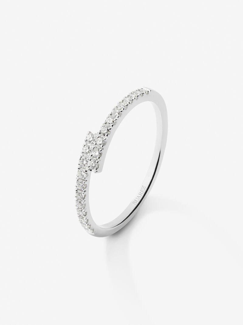 You and me ring in 18K white gold with 22 brilliant-cut diamonds with a total of 0.18 cts image number 0