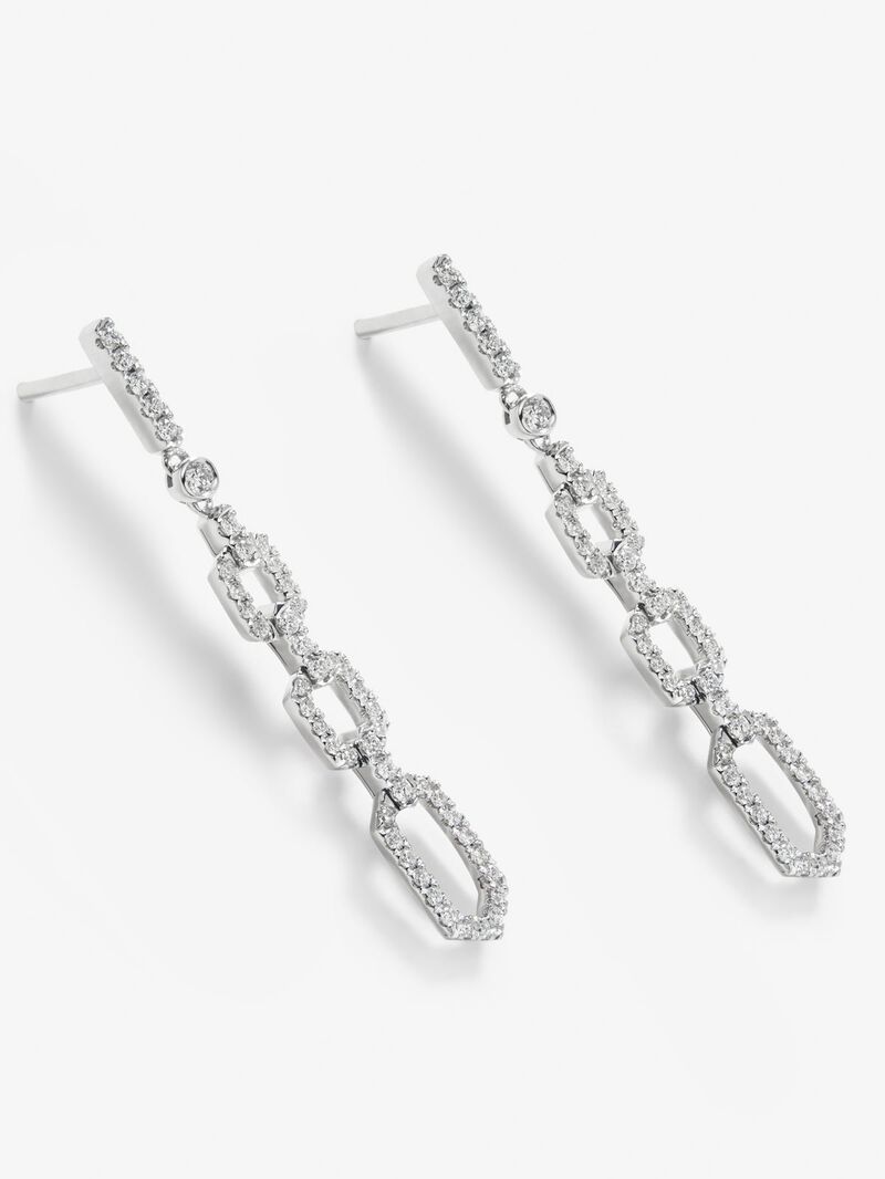 18K white gold earrings with 96 brilliant-cut diamonds with a total of 0.58 cts image number 2