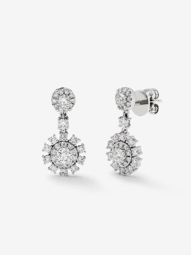 18kt white gold earrings with diamonds 1,37cts image number 0
