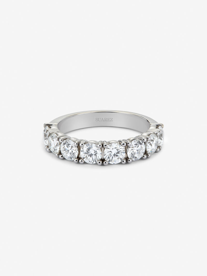 Half ring in 18K white gold with 8 brilliant-cut diamonds with a total of 2.05 cts image number 2