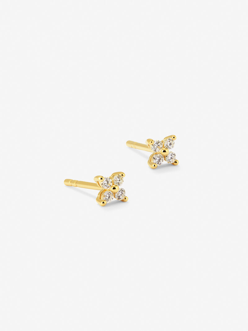 18k yellow gold earrings with white diamonds of 0.16 cts image number 2