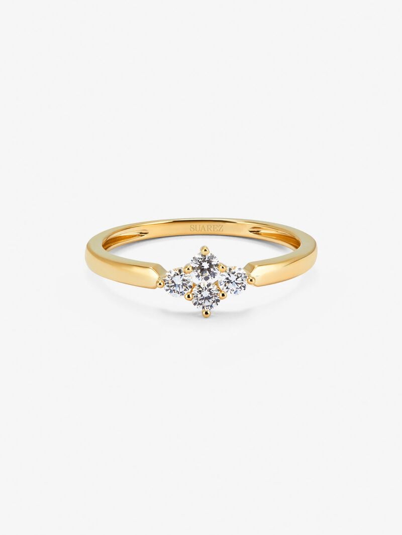 18K yellow gold ring with white diamonds of 0.25 cts image number 2