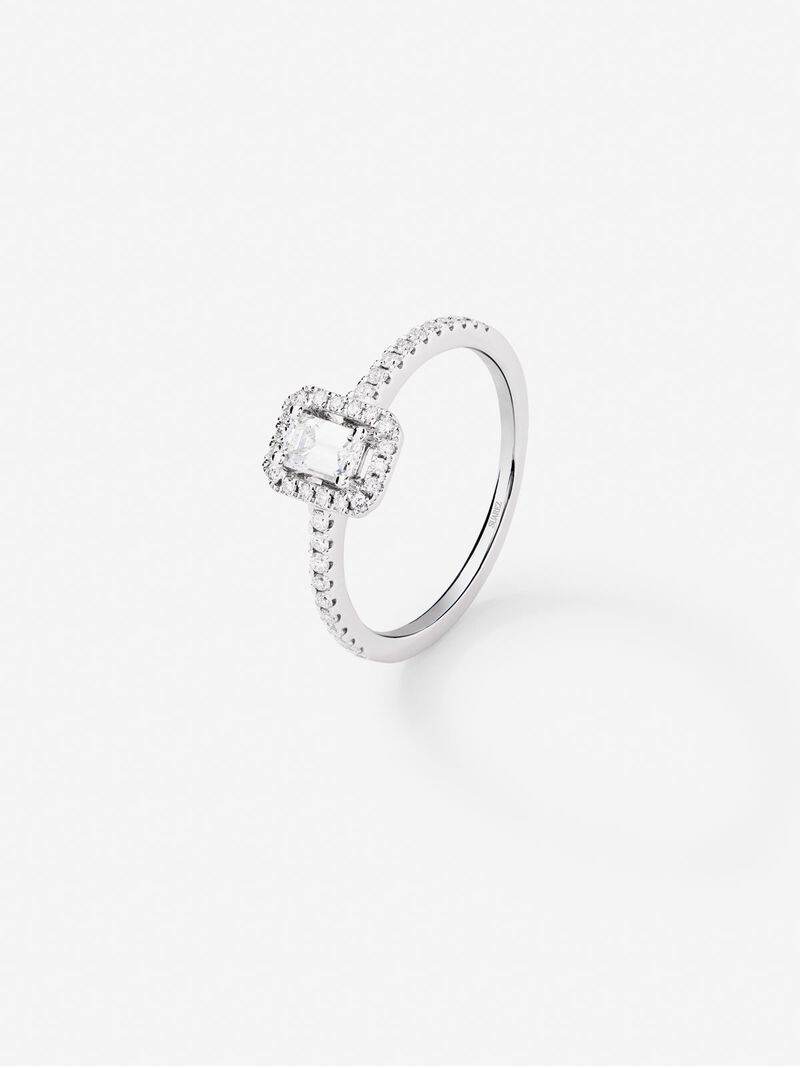 18K White Gold Commitment Ring with Diamonds image number 0