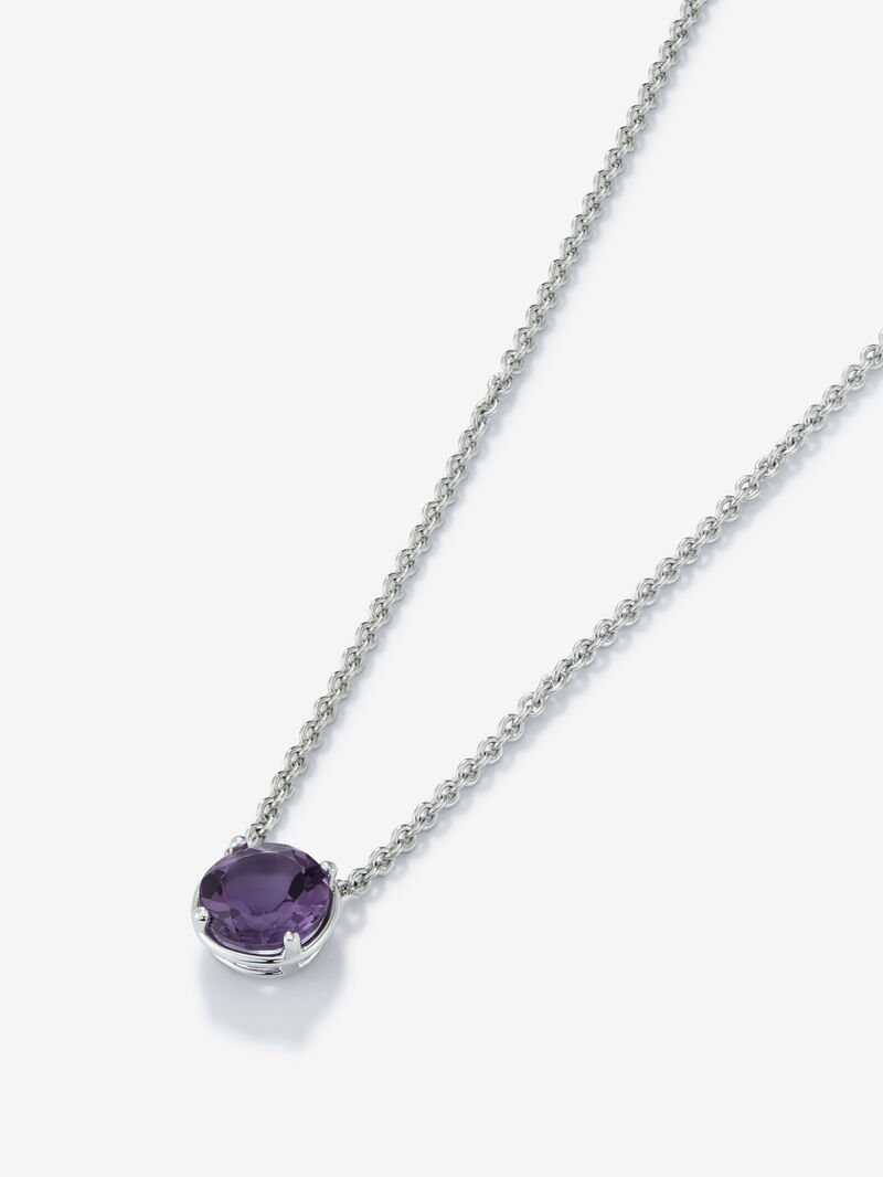 925 Silver chain pendant with amethyst image number 2
