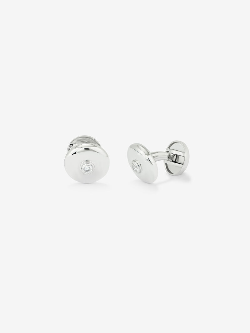 White Gold and Diamond Cufflinks image number 0