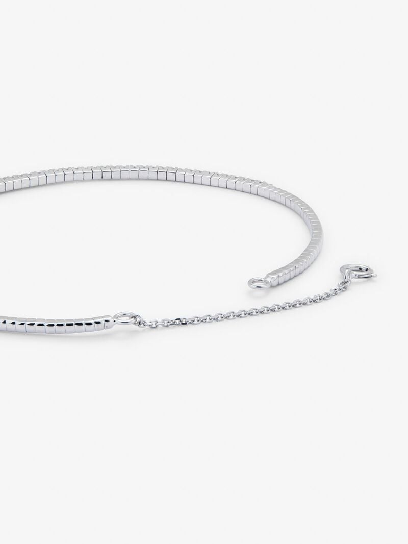 Rigid 18K white gold bracelet with 0.39 ct brilliant-cut white diamonds image number 7